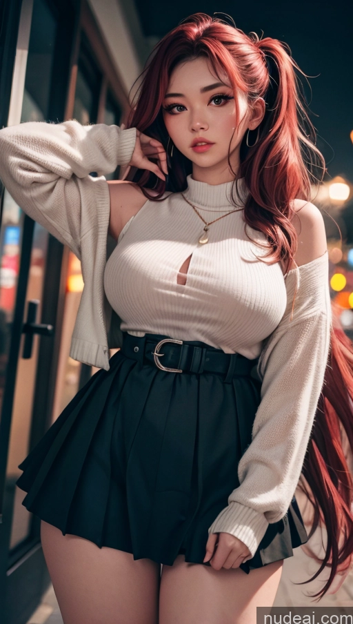 Busty Beautiful Chubby Beijing Detailed Bright Lighting Dark Lighting Urban Gal Skirt Tug Dress Tug Clothes Tug