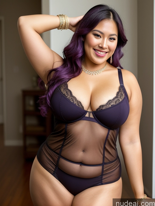 related ai porn images free for Model Busty Beautiful Thick Chubby Fat 30s Happy Filipina Cleavage Jewelry Purple Hair Close-up View Long Hair Thong Mesh