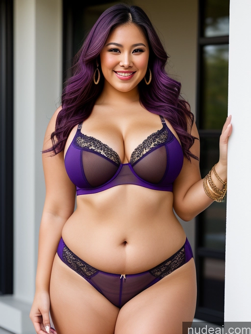 related ai porn images free for Model Busty Beautiful Thick Chubby Fat 30s Happy Filipina Cleavage Jewelry Purple Hair Close-up View Long Hair Thong Mesh