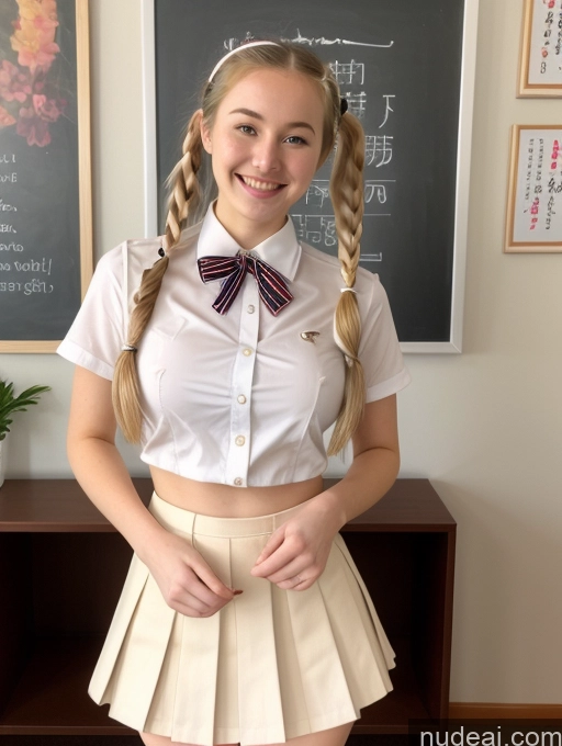 related ai porn images free for Woman Happy Fairer Skin Front View School Uniform, Cleavage Cutout, Clothing Cutout, Pleated Skirt, Thighhighs 18 Pigtails Blonde Japanese