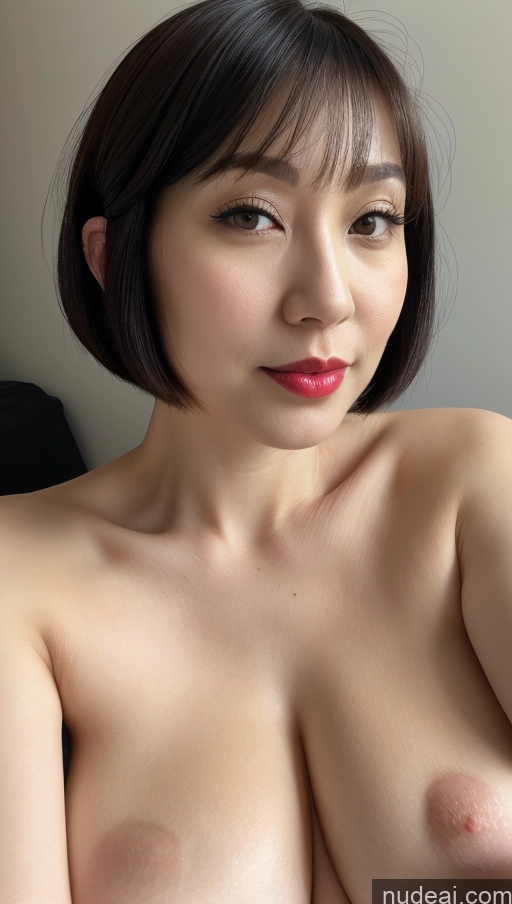 related ai porn images free for Woman One Beautiful Fairer Skin 30s Black Hair Close-up View Detailed Japanese Huge Boobs Lipstick Short Hair