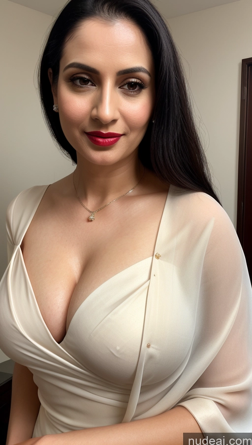 related ai porn images free for Woman Fairer Skin Black Hair Close-up View Detailed Lipstick One Busty Perfect Boobs Sari Beautiful Blouse Cleavage Slicked Indian 40s