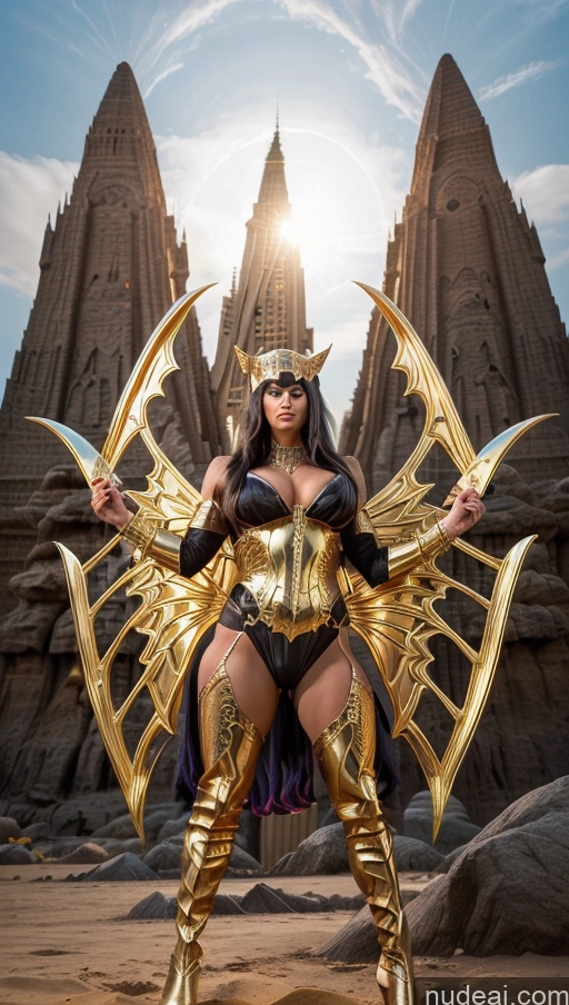 related ai porn images free for Bodybuilder Several Busty Muscular Abs Egyptian Fantasy Armor Black Cat Powering Up Dynamic View Gold Jewelry Surrealist Has Wings