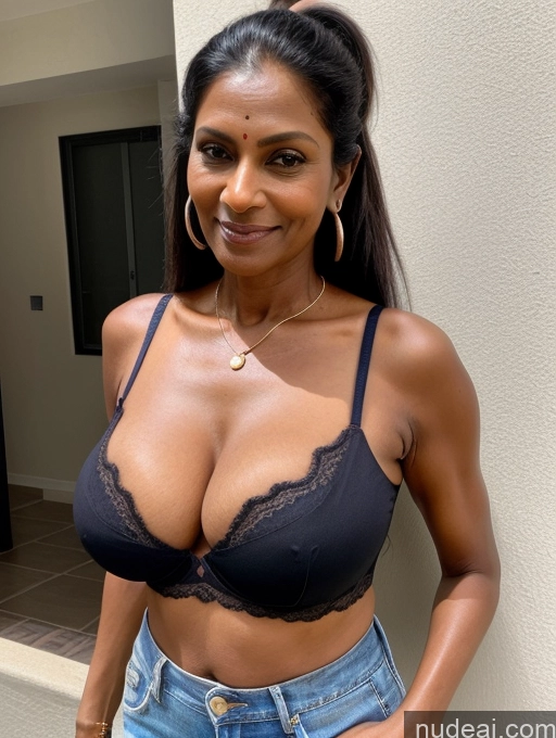 related ai porn images free for Milf Perfect Boobs Perfect Body 60s Beautiful Dark Skin Sexy Face Ponytail Indian Blouse Bra Casual Jeans Shirt Detailed Cleavage