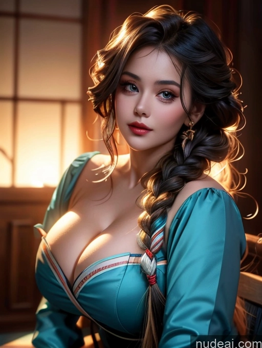 related ai porn images free for Beautiful Blouse Detailed Woman Busty Chubby Bright Lighting Dark Lighting Braided Miss Hina: Genshin Impact Cosplayers