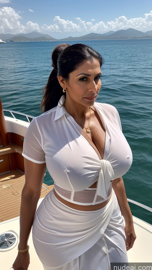 related ai porn images free for Milf Huge Boobs Beautiful Tattoos Muscular Big Ass Thick Tall Dark Skin Seductive Indian Sexy Face Abs Ponytail T-pose Brunette 50s Blouse Sari Front View Yacht