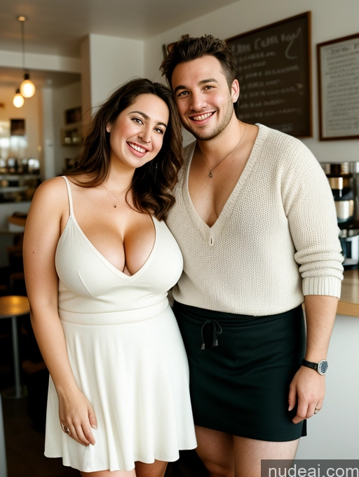 related ai porn images free for Busty Big Ass Chubby Big Hips Fairer Skin 30s Brunette Messy White Film Photo Cleavage Detailed Dress Woman + Man Two Cafe Sweater Micro Skirt Happy