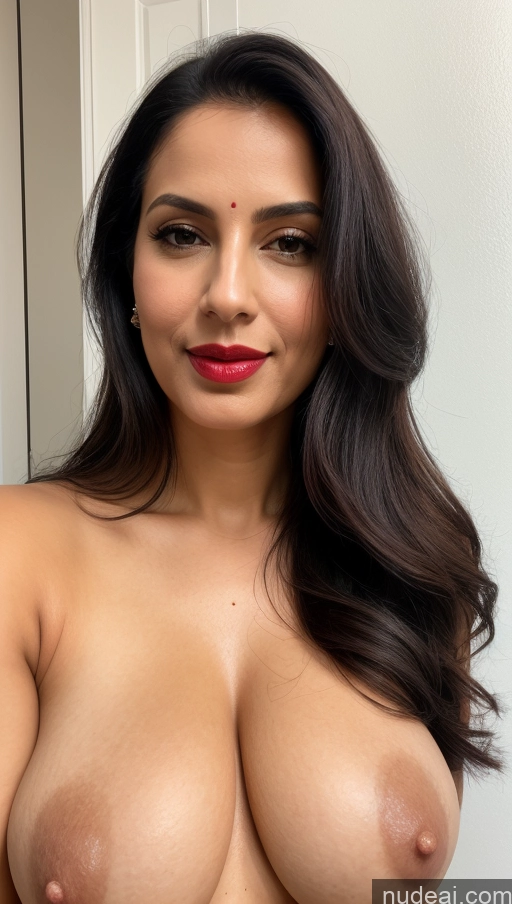 related ai porn images free for Woman One Busty Perfect Boobs Beautiful Lipstick Fairer Skin Black Hair Slicked Indian Close-up View Detailed Blouse Sari Topless Cleavage Thick 40s