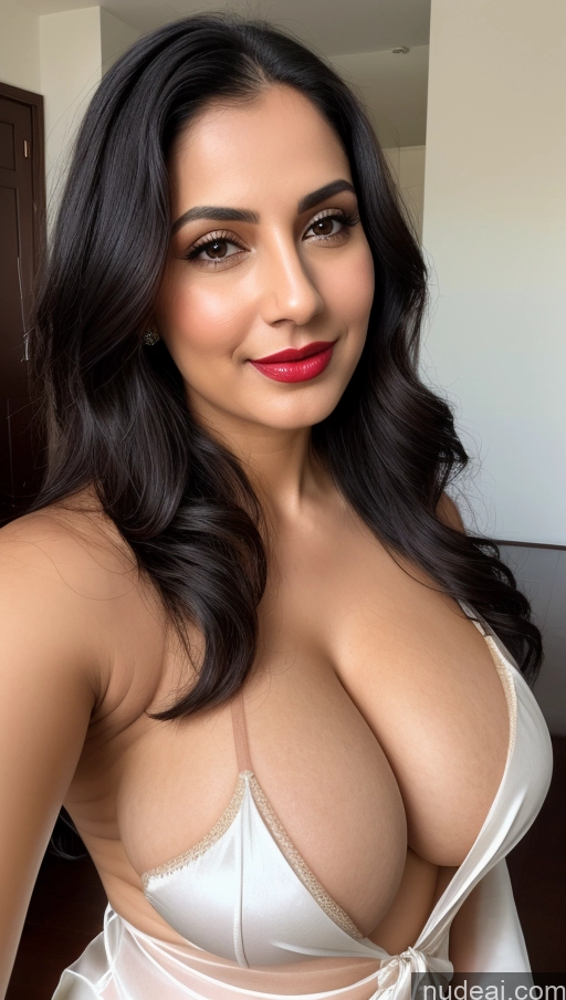 related ai porn images free for Woman One Busty Perfect Boobs Beautiful Lipstick Fairer Skin Black Hair Slicked Indian Close-up View Detailed Blouse Sari Topless Cleavage Thick 40s