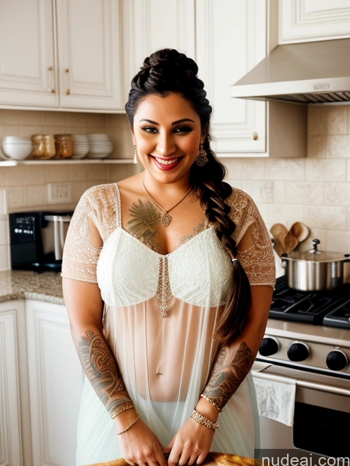 related ai porn images free for Woman One Chubby Tattoos 30s Happy Brunette Braided Indian Kitchen Cooking 80s Sari Transparent Jewelry Bright Lighting