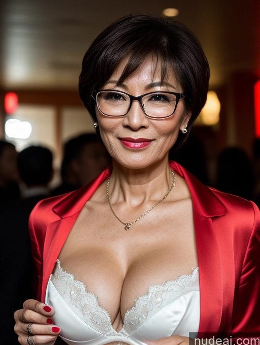 related ai porn images free for Milf Perfect Boobs Beautiful Glasses Perfect Body 50s Pixie Chinese Mirror Selfie Party Blouse Bra Jacket Suit Cleavage Dark Lighting Detailed