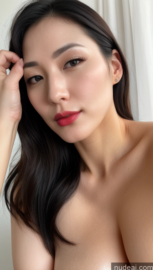 related ai porn images free for Woman One Huge Boobs Beautiful Lipstick Fairer Skin 30s Black Hair Slicked Korean Close-up View