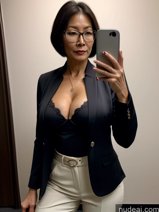 related ai porn images free for Milf Perfect Boobs Beautiful Glasses Perfect Body Pixie Chinese Mirror Selfie Blouse Bra Jacket Suit Cleavage Dark Lighting Detailed 50s Office