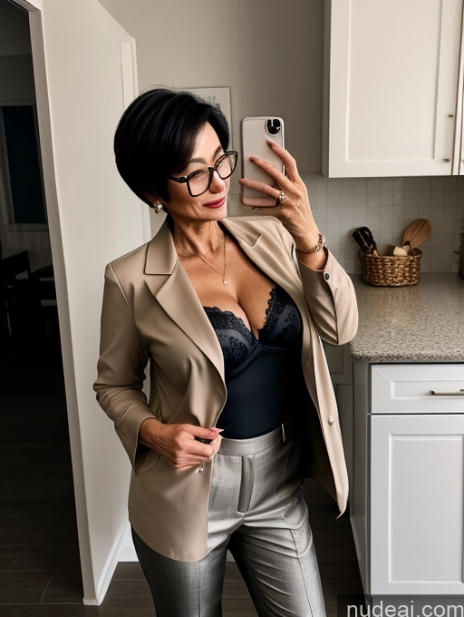 related ai porn images free for Milf Perfect Boobs Beautiful Glasses Perfect Body Pixie Chinese Mirror Selfie Blouse Bra Jacket Suit Cleavage Dark Lighting Detailed 60s Kitchen