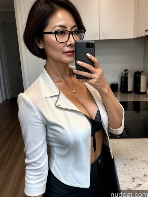 related ai porn images free for Milf Perfect Boobs Beautiful Glasses Perfect Body 60s Pixie Chinese Mirror Selfie Kitchen Blouse Bra Jacket Suit Cleavage Dark Lighting Detailed