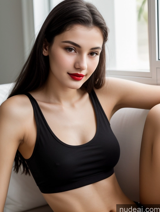 related ai porn images free for Small Tits Beautiful Lipstick Skinny 18 Black Hair Straight Russian Close-up View Tank Top