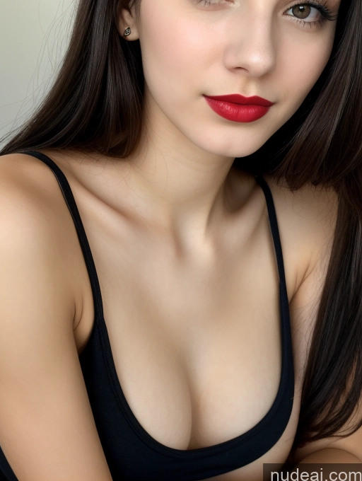 related ai porn images free for Small Tits Beautiful Lipstick Skinny 18 Black Hair Straight Russian Close-up View Tank Top