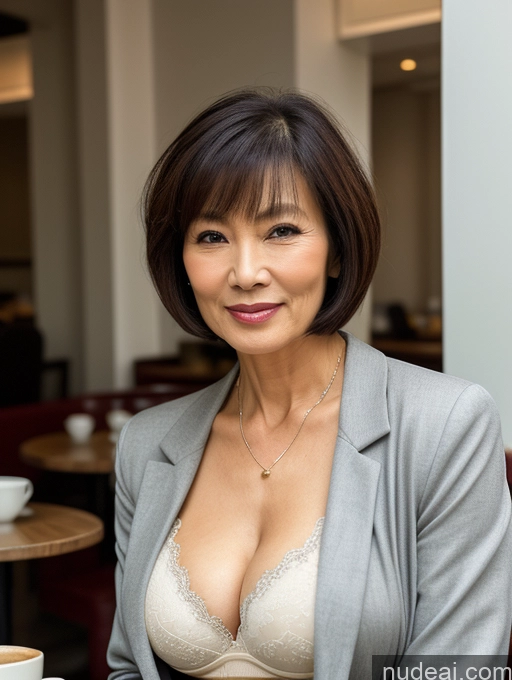 related ai porn images free for Milf Perfect Boobs Beautiful Perfect Body Short Hair 70s Chinese Cafe Blouse Bra Casual Jacket Professor Suit Cleavage Detailed Sexy Face