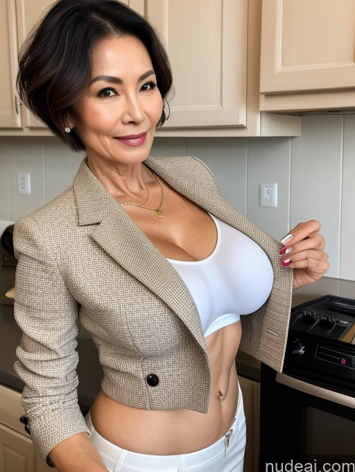 related ai porn images free for Milf Perfect Boobs Beautiful Perfect Body 60s Pixie Chinese Kitchen Bra Casual Jacket Professor Stylish Suit Cleavage Detailed Sexy Face