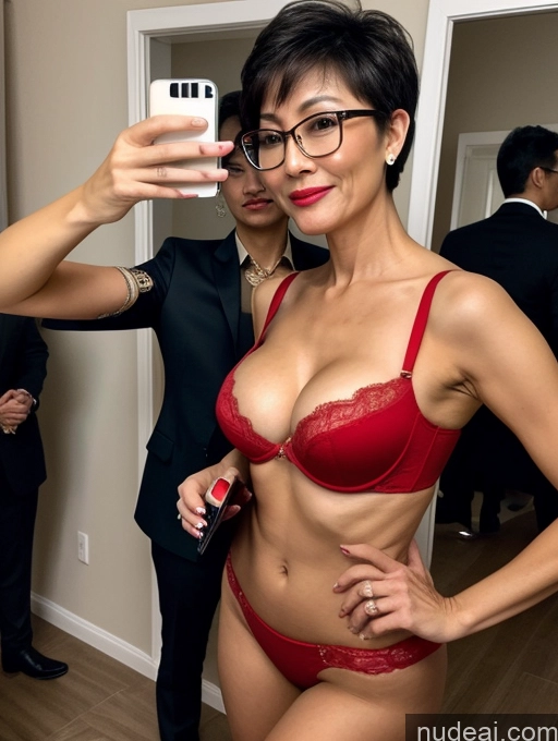 related ai porn images free for Milf Perfect Boobs Beautiful Glasses Perfect Body 50s Pixie Chinese Mirror Selfie Party Blouse Bra Jacket Suit Cleavage Dark Lighting Detailed