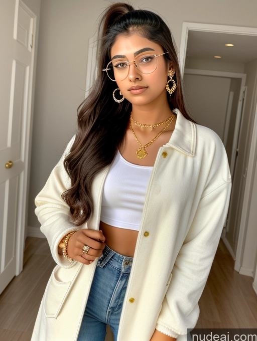 Sorority Beautiful 18 Ponytail Indian Diamond Jewelry Gold Jewelry Jewelry Thin Round Glasses Oversized Clothing Jacket