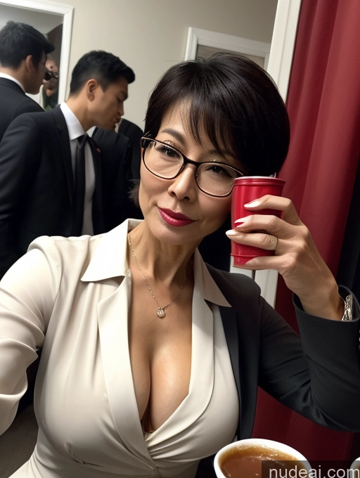 related ai porn images free for Milf Perfect Boobs Beautiful Glasses Perfect Body 50s Pixie Chinese Mirror Selfie Party Blouse Bra Jacket Suit Cleavage Dark Lighting Detailed