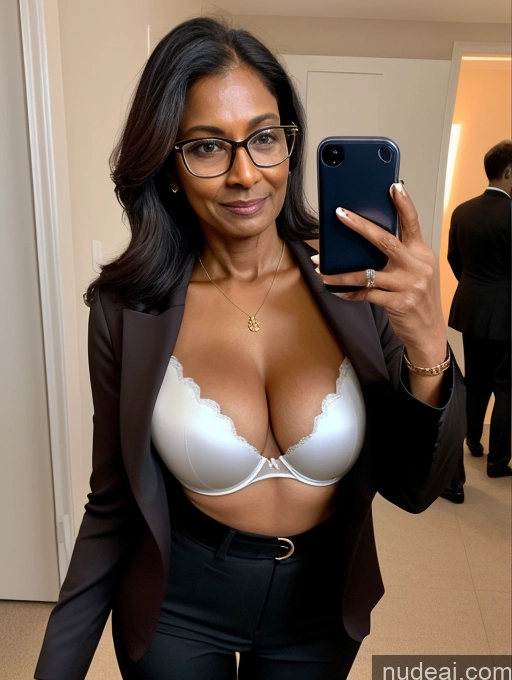 related ai porn images free for Milf Perfect Boobs Beautiful Glasses Perfect Body 50s Mirror Selfie Party Blouse Bra Jacket Suit Cleavage Dark Lighting Detailed Dark Skin Indian Professor