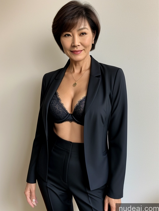 related ai porn images free for Milf Perfect Boobs Beautiful Perfect Body Short Hair 60s Chinese Blouse Bra Jacket Professor Stylish Suit Dark Lighting Detailed