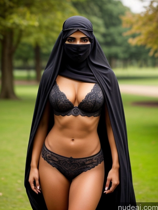 One Beautiful Abs 30s Front View Detailed Nottingham Niqab