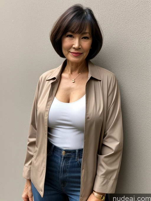 related ai porn images free for Milf Perfect Boobs Beautiful Perfect Body Short Hair 70s Japanese Blouse Bra Casual Jacket Professor Stylish Dark Lighting Detailed