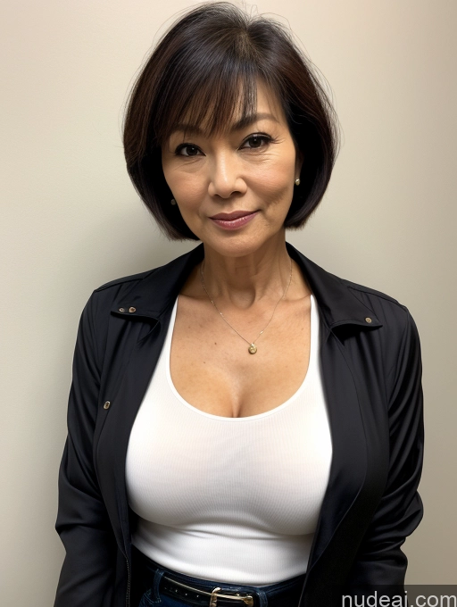 related ai porn images free for Milf Perfect Boobs Beautiful Perfect Body Short Hair Japanese Blouse Bra Casual Jacket Professor Stylish Dark Lighting Detailed 60s