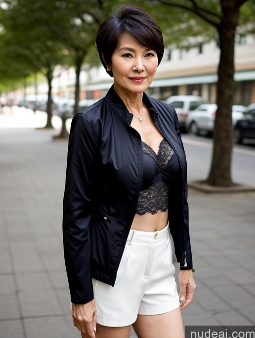 related ai porn images free for Milf Perfect Boobs Beautiful Perfect Body Short Hair 70s Chinese Blouse Bra Casual Jacket Professor Stylish Dark Lighting Detailed