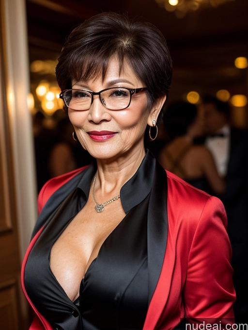 related ai porn images free for Milf Perfect Boobs Beautiful Glasses Perfect Body 70s Pixie Chinese Party Blouse Bra Jacket Stylish Suit Cleavage Dark Lighting Detailed