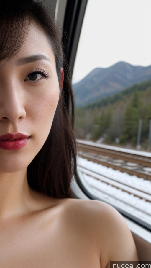 related ai porn images free for Woman One Beautiful Lipstick Fairer Skin 30s Black Hair Slicked Korean Close-up View Train Skin Detail (beta) Detailed Simple