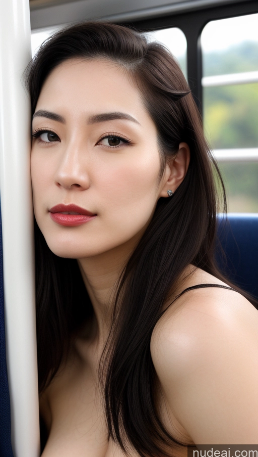 related ai porn images free for Woman One Beautiful Lipstick Fairer Skin 30s Black Hair Slicked Korean Close-up View Train Skin Detail (beta) Detailed Simple Small Tits