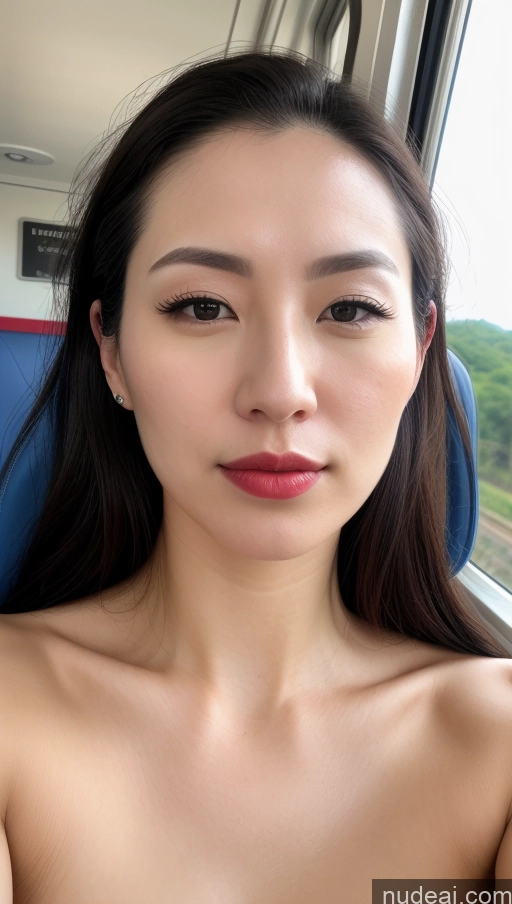 related ai porn images free for Woman One Beautiful Lipstick Fairer Skin 30s Black Hair Slicked Close-up View Train Skin Detail (beta) Detailed Simple Korean