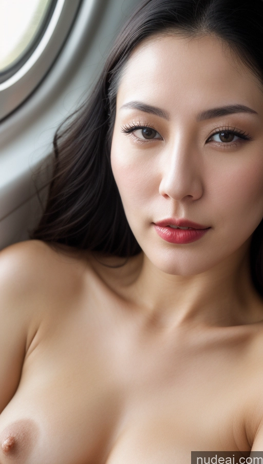 related ai porn images free for Woman One Beautiful Lipstick Fairer Skin 30s Black Hair Slicked Close-up View Train Skin Detail (beta) Detailed Simple Korean Perfect Boobs