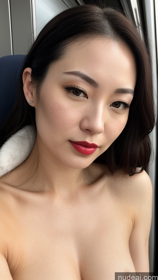 related ai porn images free for Woman One Beautiful Lipstick Fairer Skin 30s Black Hair Close-up View Train Skin Detail (beta) Detailed Simple Slicked Japanese