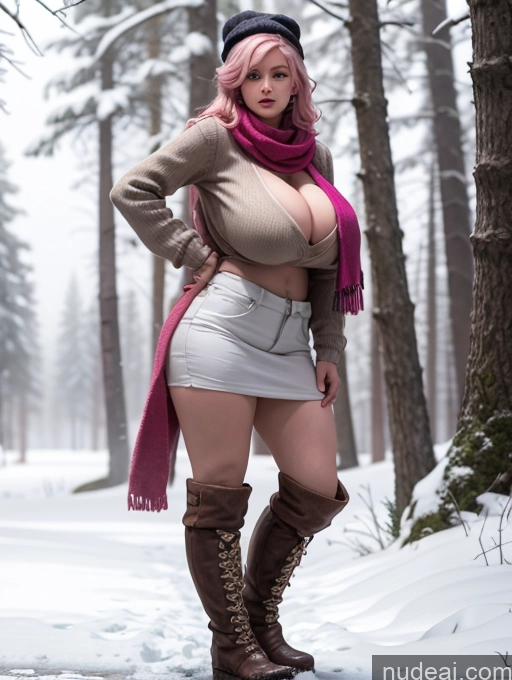 related ai porn images free for Huge Boobs Perfect Boobs 18 Sexy Face Pink Hair Long Hair Russian Snow Scarf Sweater Boots Hat Cleavage