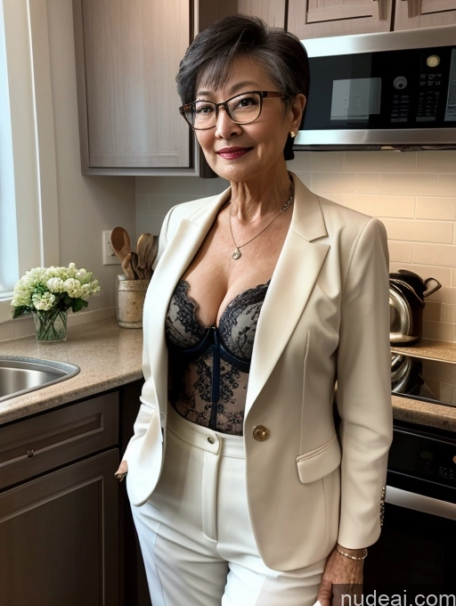 related ai porn images free for Milf Perfect Boobs Beautiful Glasses Perfect Body Pixie Chinese Mirror Selfie Kitchen Blouse Bra Jacket Suit Cleavage Dark Lighting Detailed 70s