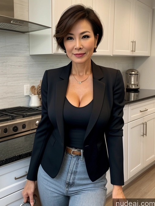 related ai porn images free for Milf Perfect Boobs Beautiful Perfect Body Pixie Chinese Kitchen Bra Casual Jacket Professor Stylish Suit Cleavage Detailed Sexy Face 50s