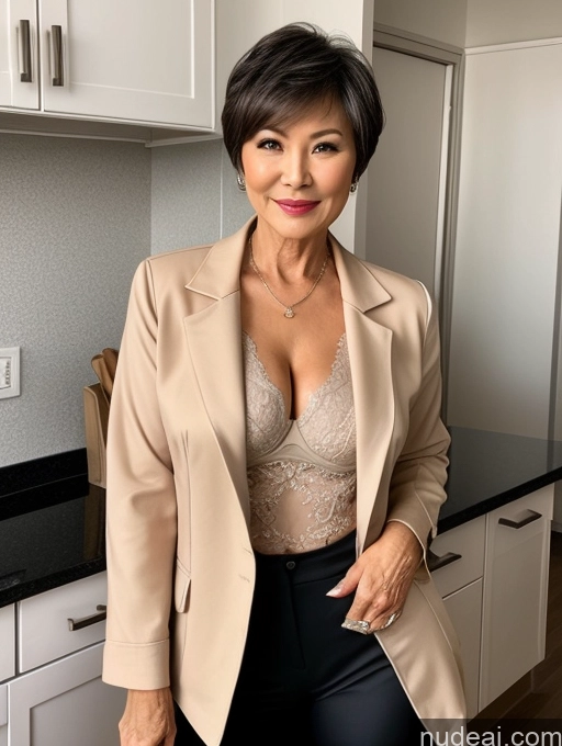 related ai porn images free for Milf Perfect Boobs Beautiful Perfect Body Chinese Kitchen Bra Casual Jacket Professor Stylish Suit Cleavage Detailed Sexy Face Short Hair 70s