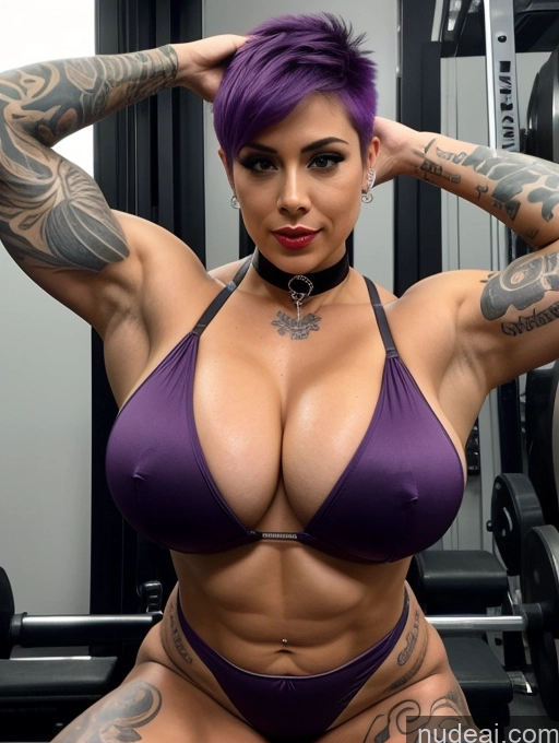 related ai porn images free for Bodybuilder One Huge Boobs Lipstick Tattoos Muscular Big Ass Big Hips Perfect Body Oiled Body 20s Ahegao Purple Hair Pixie Working Out Choker