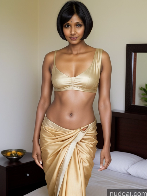 related ai porn images free for Woman Skinny Small Ass Small Tits 40s Black Hair Short Hair Indian Bedroom Front View Sari