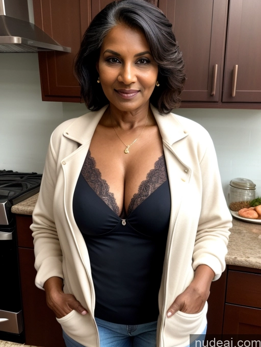 related ai porn images free for Milf Perfect Boobs Beautiful Perfect Body Dark Skin 70s Indian Kitchen Bra Casual Jacket Professor Stylish Suit Cleavage Detailed Sexy Face