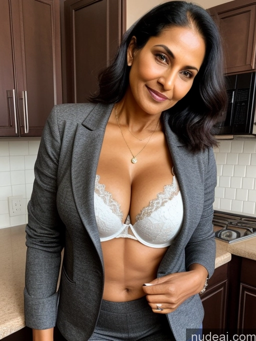 related ai porn images free for Milf Perfect Boobs Beautiful Perfect Body Dark Skin 70s Indian Kitchen Bra Casual Jacket Professor Stylish Suit Cleavage Detailed Sexy Face