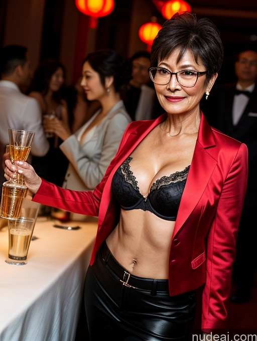 related ai porn images free for Milf Perfect Boobs Beautiful Glasses Perfect Body 70s Pixie Chinese Party Blouse Bra Jacket Stylish Suit Cleavage Dark Lighting Detailed