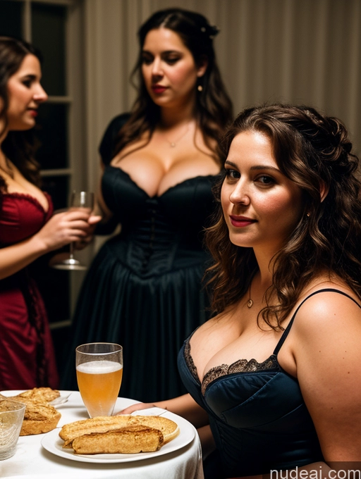 related ai porn images free for Busty Big Ass Chubby Big Hips Fairer Skin 30s Brunette Messy White Film Photo Dark Lighting Detailed Cleavage Woman Party Victorian Dress