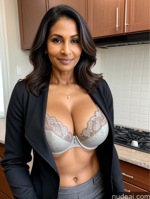 related ai porn images free for Milf Perfect Boobs Beautiful Perfect Body Dark Skin 60s Indian Kitchen Bra Casual Jacket Professor Stylish Suit Cleavage Detailed Sexy Face