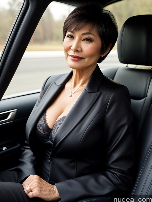 related ai porn images free for Milf Perfect Boobs Beautiful Perfect Body 70s Chinese Car Bra Jacket Professor Stylish Suit Cleavage Detailed Sexy Face Dark Lighting Short Hair